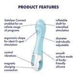 Satisfyer - Air Pump App-Controlled G Spot Vibrator 5 (Blue)    G Spot Dildo (Vibration) Rechargeable