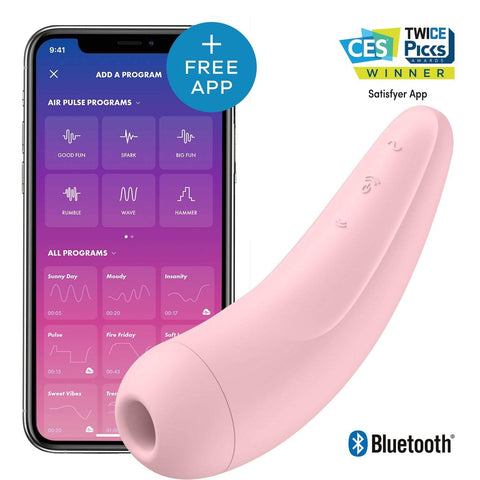 Satisfyer - Curvy 2+ Stimulateur clitoridien à air contrôlé par application, vibromasseur