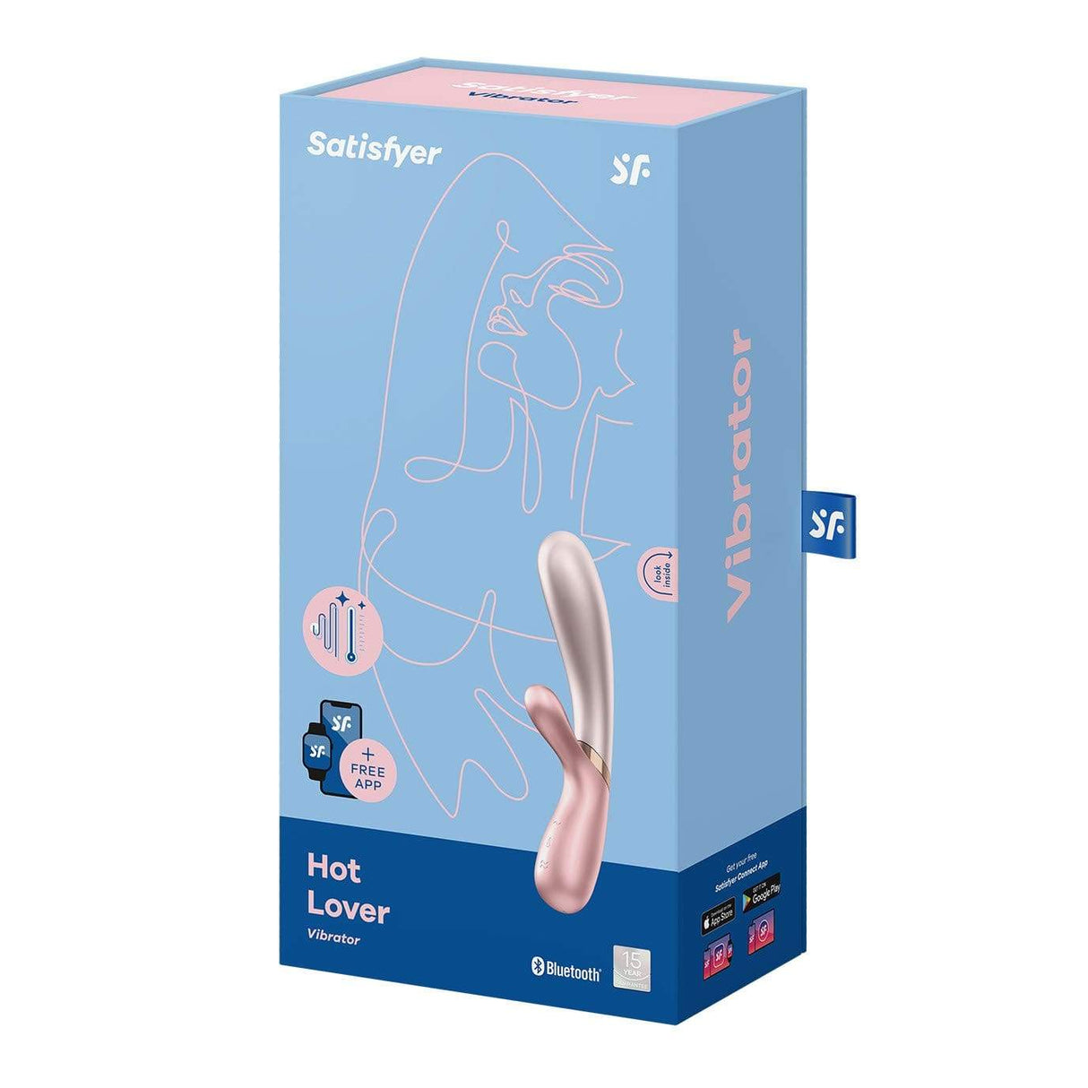 Satisfyer - Hot Lover Warming Rabbit Vibrator with Bluetooth and App (Pink/Dark Pink) STF1179 CherryAffairs