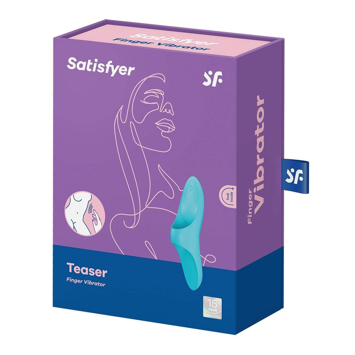 Satisfyer - Teaser Finger Vibrator (Light Blue)    Clit Massager (Vibration) Rechargeable