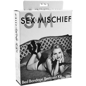 Sex & Mischief - BDSM Bed Bondage Restraint Kit (Black) SM1022 CherryAffairs