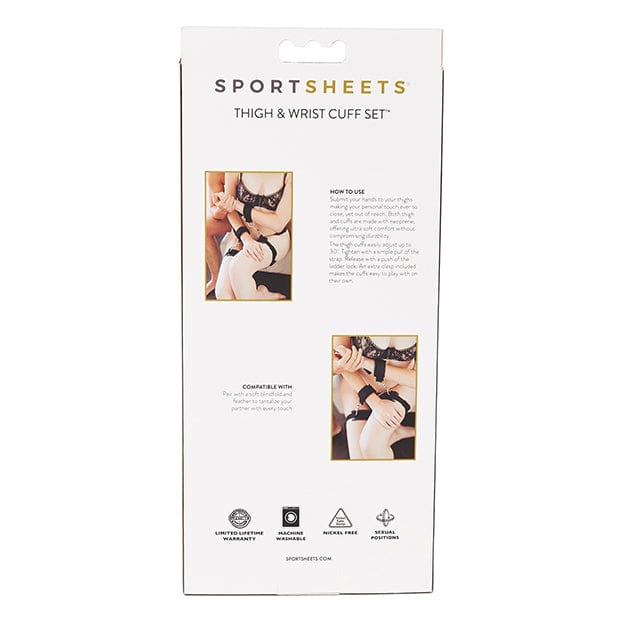 Sportsheets - Thigh and Wrist Cuff Set (Black) SS1072 CherryAffairs