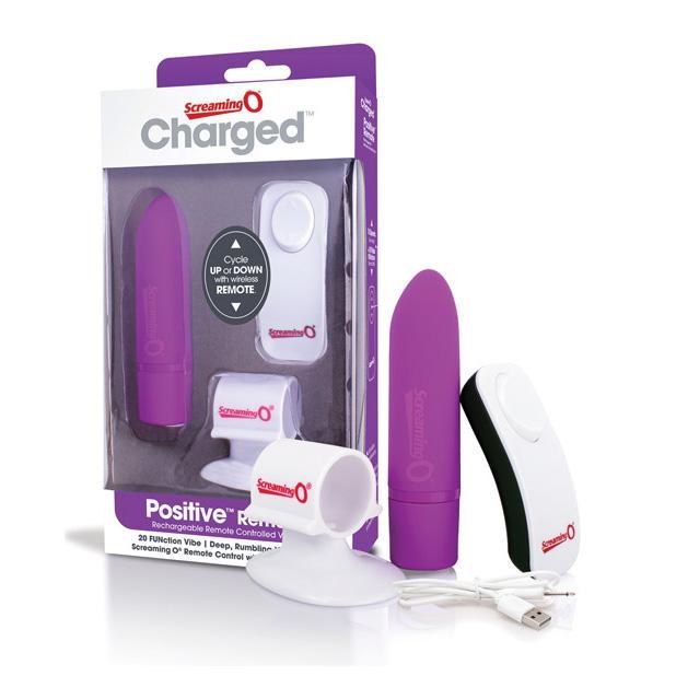 The Screaming O - Charged Postive Remote Control Rechargeable Bullet Vibrator (Purple) TSO1066 CherryAffairs