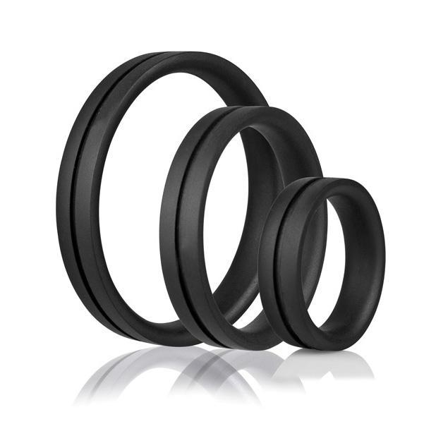 The Screaming O - RingO Pro 3 Soft Stretchy Cock Rings (Black) TSO1055 CherryAffairs