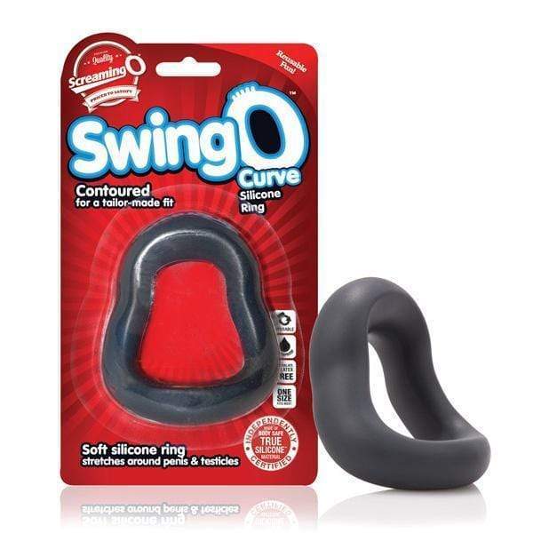 The Screaming O - Swing O Curve Silicone Cock Ring (Black) TSO1043 CherryAffairs