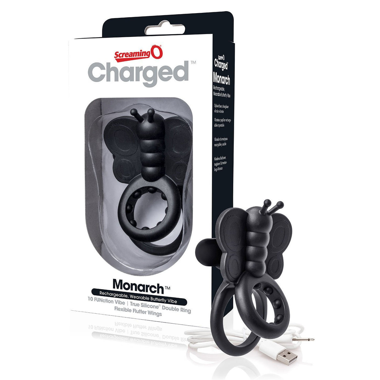 TheScreamingO - Charged Monarch Rechargeable Butterfly Cock Ring (Black) TSO1099 CherryAffairs