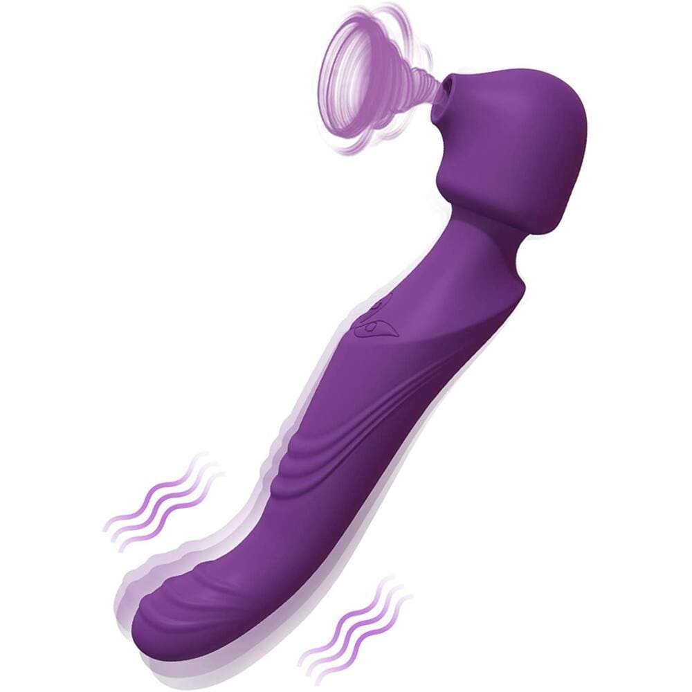 Tracy's Dog - Dual Vibe G Spot Clitoral Air Stimulator Wand Massager (Purple) TRD1015 CherryAffairs