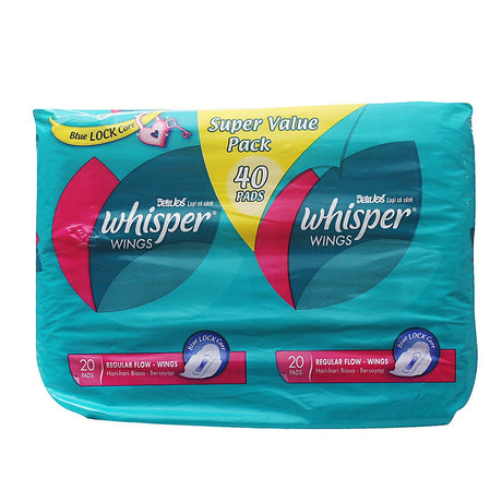 Whisper - Regular Flow Wings 20sx2 Value Pack WP1003 CherryAffairs