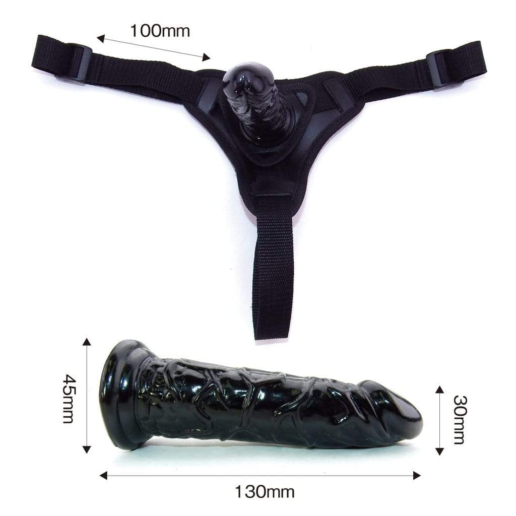 Wild One - SM Premium Strap On Dildo (Black) WO1015 CherryAffairs