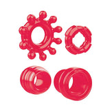 Zero Tolerance - Ring the Alarm Set of 4 Textured Cock Rings (Red) ZR1016 CherryAffairs