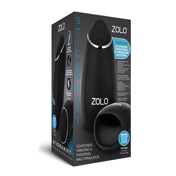 Zolo - Stickshift Thrusting Vibrating Squeezable Stroker Masturbator (Black) ZOL1013 CherryAffairs